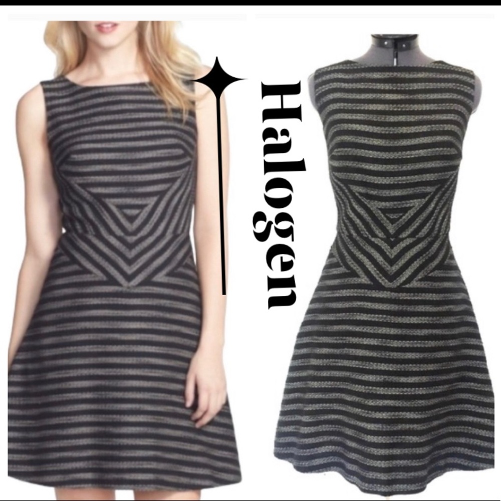 Halogen Mitered Fit & Flare Dress